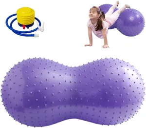 Peanut Ball 35x18 Inch Anti Burst Peanut Exercise Ball with a Air Pump Thicken PVC for Kids Therapy Pregnancy Portable Yoga for Home Gym Fintness Style2