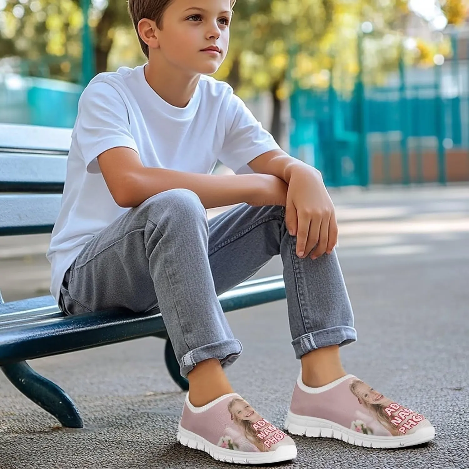 Personalized Photo Fashion Sneaker for Boys Girls, Customized Shoes Unique Gift for Pet Owners