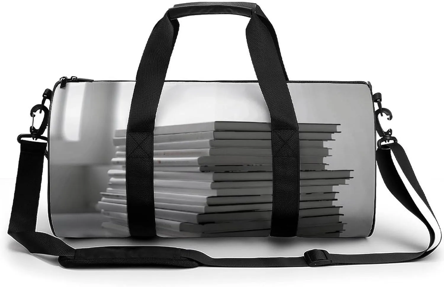 Pile of Books Sport Gym Duffle Travel Bag for Women Men Overnight Weekender Bag with Shoe Compartment,Wet Pocket, 17.7in/9in/9in, style