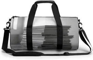 Pile of Books Sport Gym Duffle Travel Bag for Women Men Overnight Weekender Bag with Shoe Compartment,Wet Pocket, 17.7in/9in/9in, style