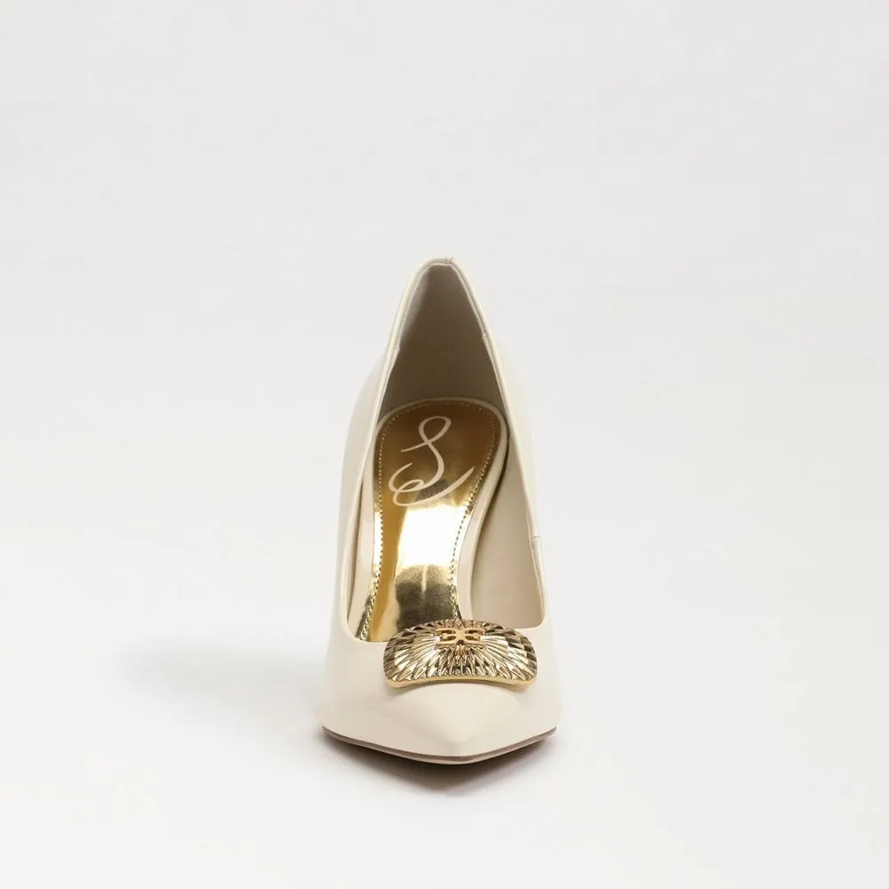 Pointed Hazel Advanced Radiant Edelman Heel Pumps Porcelain On Toe Slip No-hassle exchange Stiletto Sam