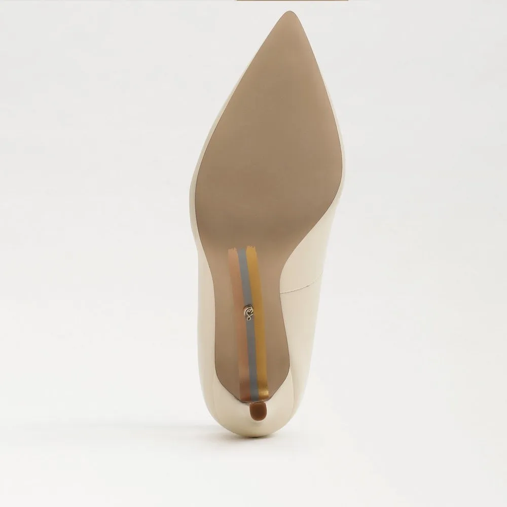Pointed Hazel Advanced Radiant Edelman Heel Pumps Porcelain On Toe Slip No-hassle exchange Stiletto Sam