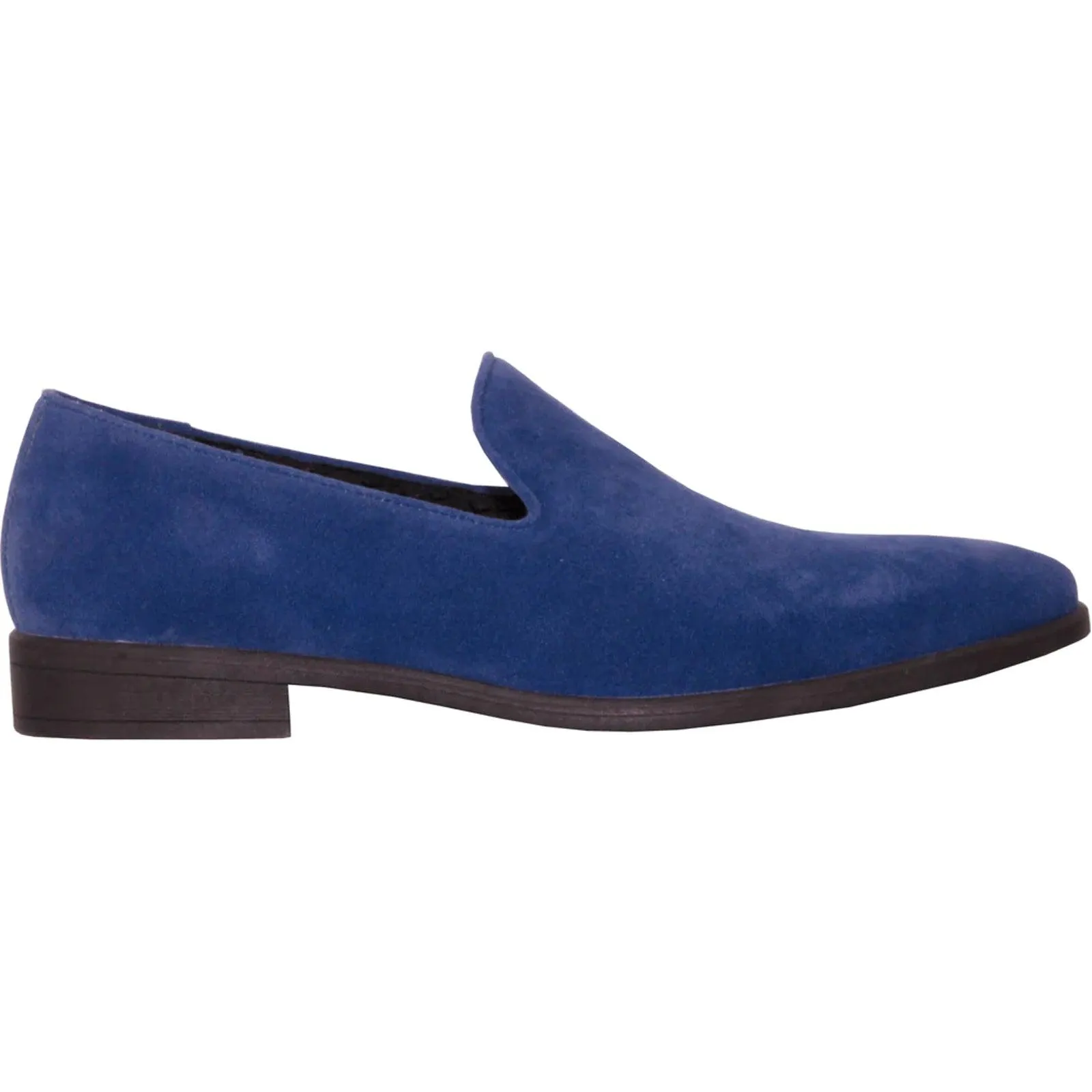 Polished Product Title for Review: Men's Royal Blue Vegan Suede Dress Loafers -Bravo