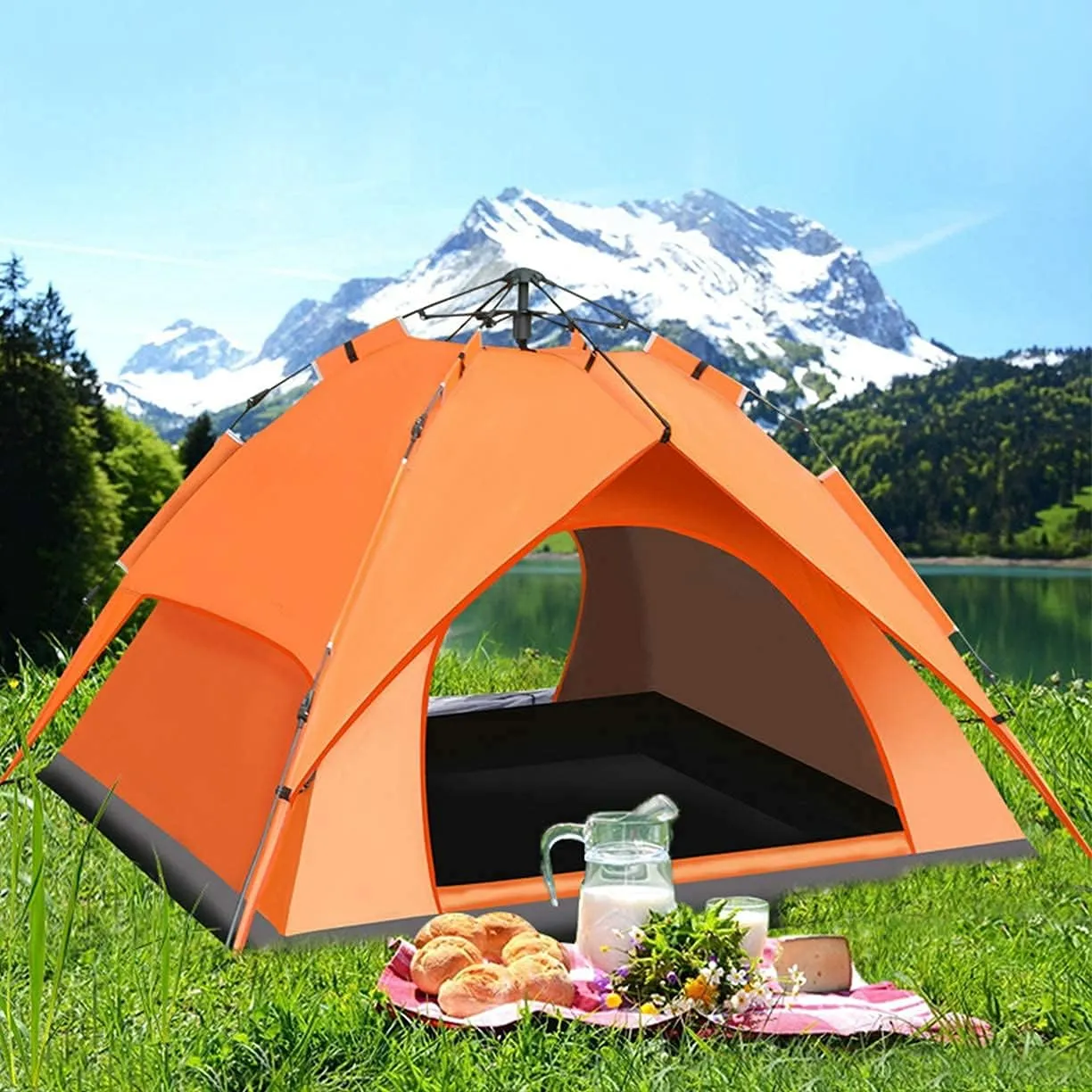 Pop-Up Portable Camping Automatic Tent,2-4 Person Camping Tent for Outdoor,Hiking,Camping,Mountaineering and Travel