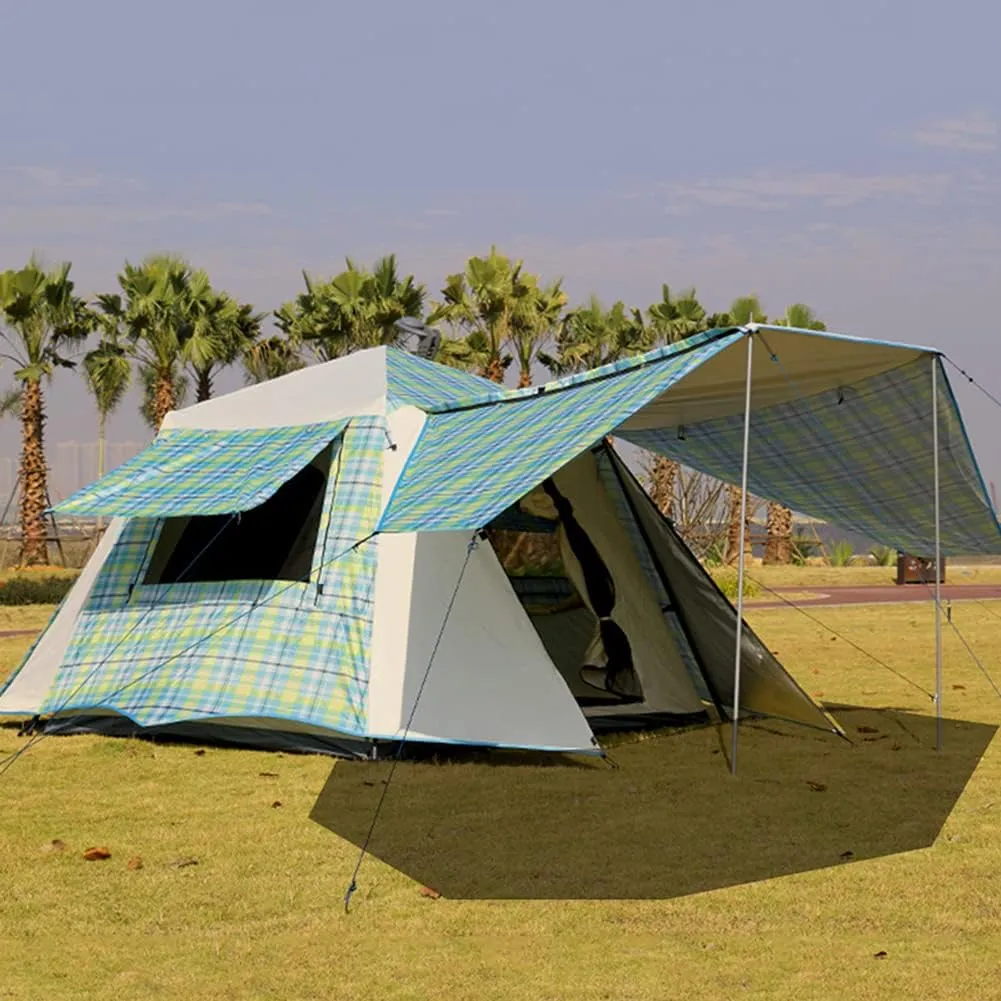 Pop Up Tents with Porch for Camping Instant Tent 3-4 Person Double Layer Automatic Family Tent Easy Setup for Camping Hiking Mountaineering
