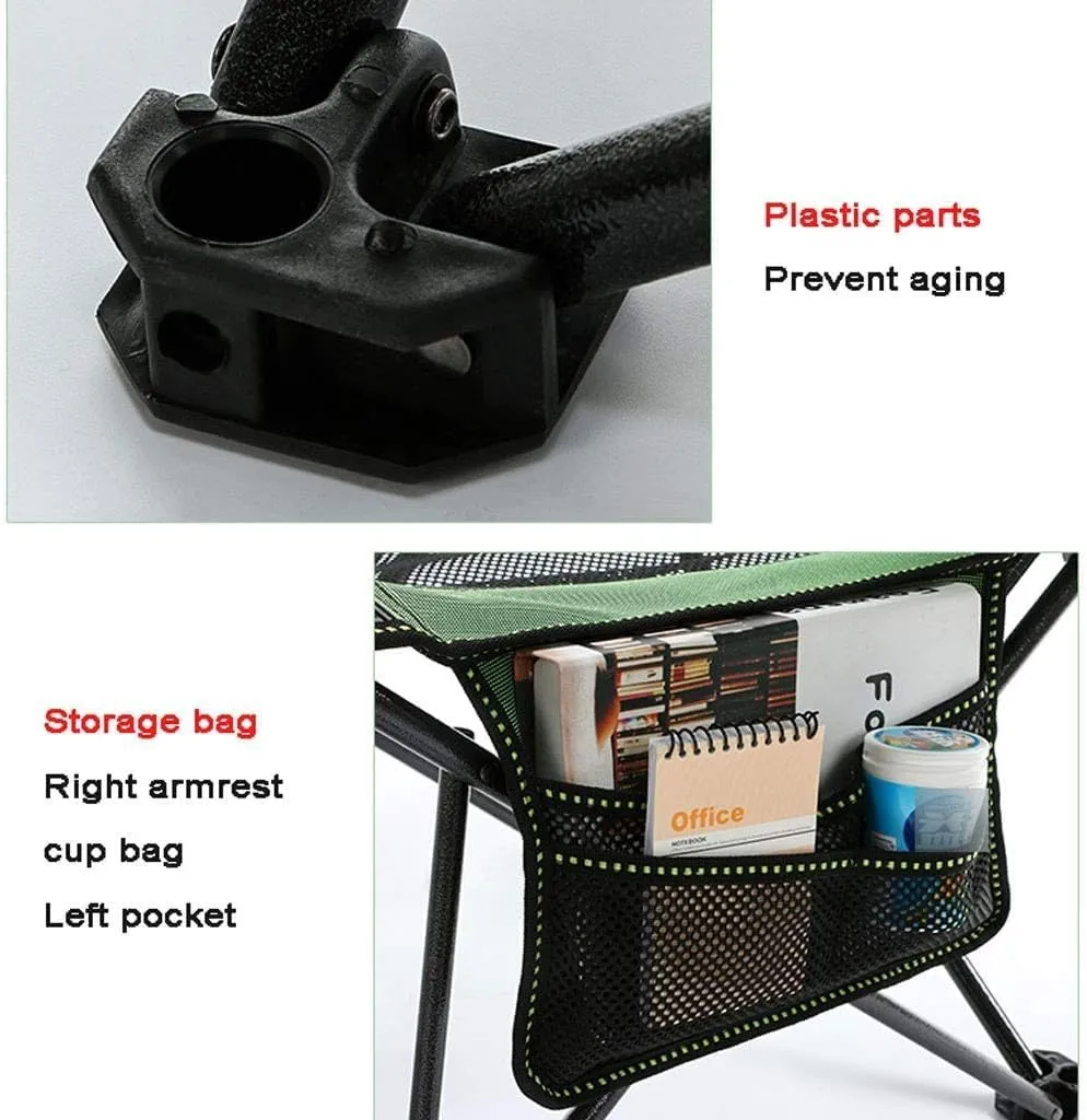 Portable Folding Chair Outdoor Camping Chair Folding Chair Recliner Break Relax Lounger Zero Gravity Chairs Garden Balcony Fishing Hiking Adjustable Folding Chair(Green)