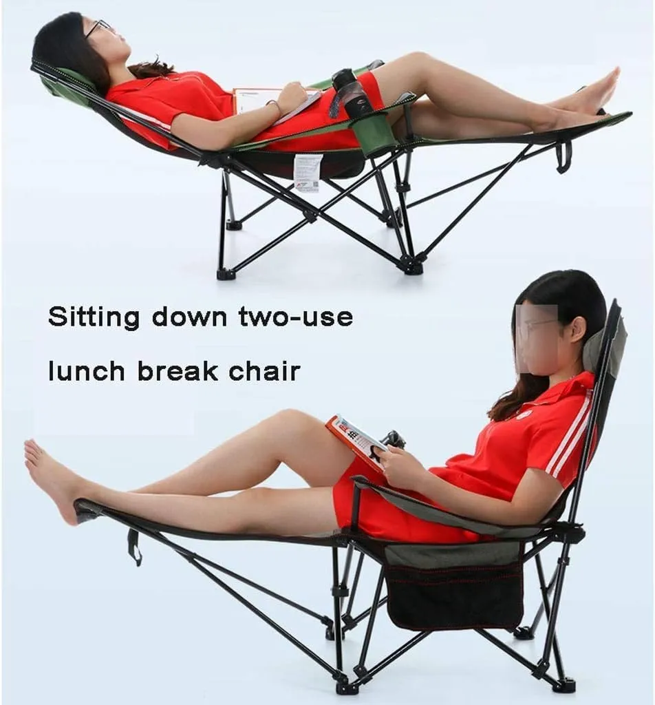 Portable Folding Chair Outdoor Camping Chair Folding Chair Recliner Break Relax Lounger Zero Gravity Chairs Garden Balcony Fishing Hiking Adjustable Folding Chair(Green)