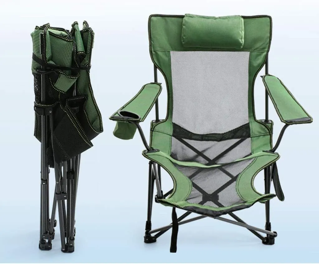 Portable Folding Chair Outdoor Camping Chair Folding Chair Recliner Break Relax Lounger Zero Gravity Chairs Garden Balcony Fishing Hiking Adjustable Folding Chair(Green)