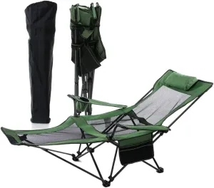 Portable Folding Chair Outdoor Camping Chair Folding Chair Recliner Break Relax Lounger Zero Gravity Chairs Garden Balcony Fishing Hiking Adjustable Folding Chair(Green)