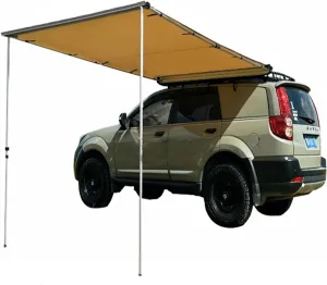 Portable Vehicle Awning, Weatherproof 4x4 Side Sunshade for Camping, Car Awning with Adjustable Hardware for Outdoor Trips, Travel, Expedition, RV(125x200cm/4.1x6.6ft)