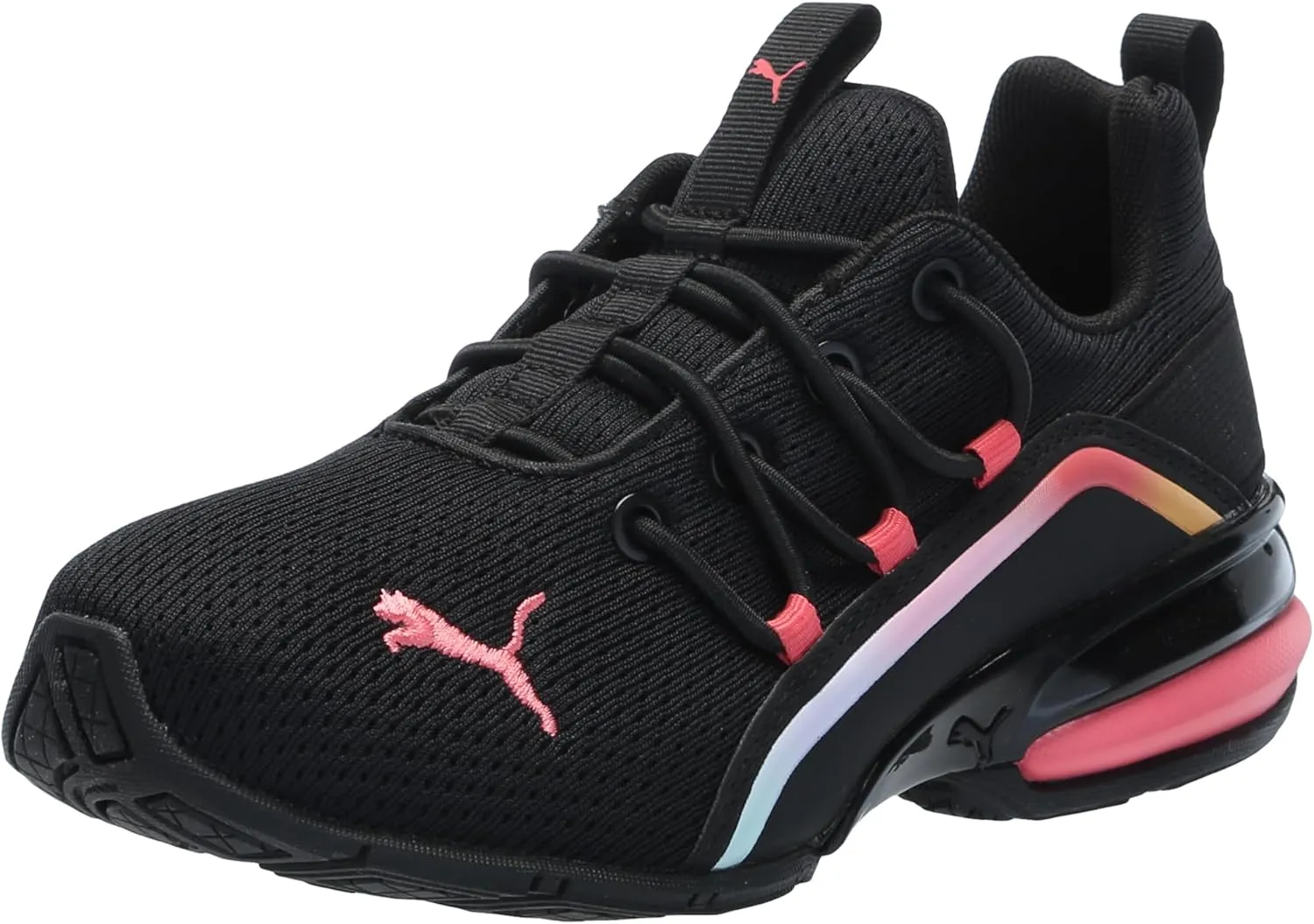 PUMA Cross Training Shoes Axelion Mesh Sneaker, 13 US Unisex Little Kid, Black-Loveable