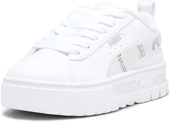 PUMA Kids Girls Mayze Lace Up Sneakers Shoes Casual - White