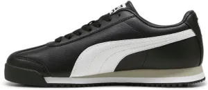PUMA Men's Roma Shoes Sneaker, Black-White-Smokey Gray AH23, 8.5