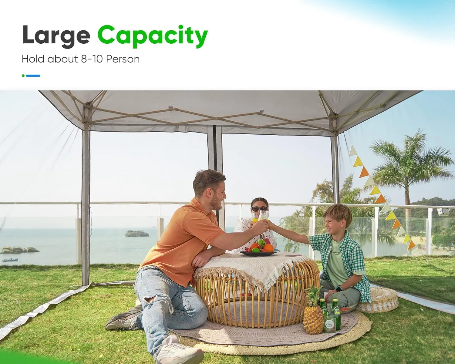 Quictent 10'x10’ Pop up Screened Canopy Tent with Mosquito Netting, Portable Easy up Outdoor Screen House Shelter for Patio, Camping and Picnic, Includes Wheeled Carry Bag