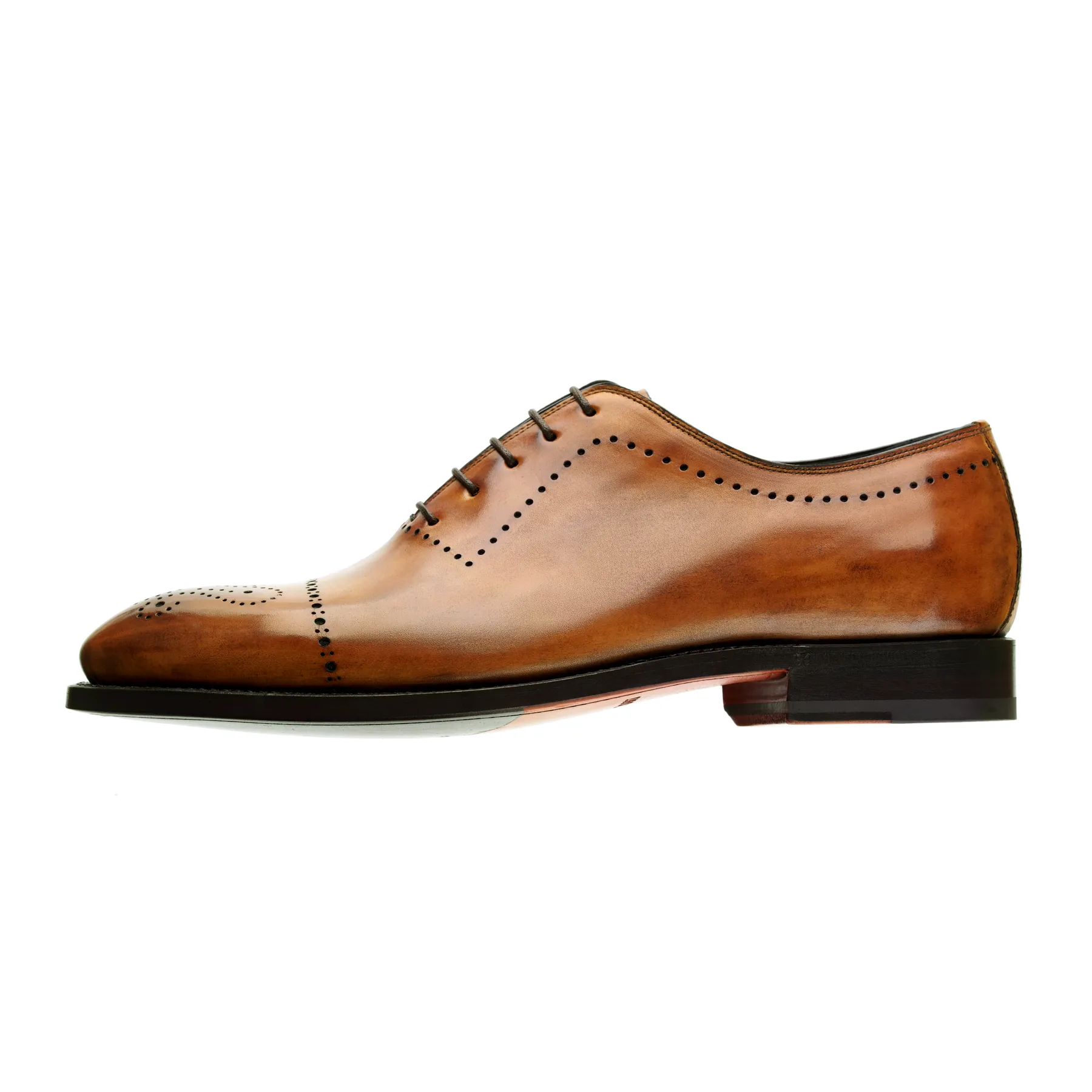 "Brera" Five-Eyelet Wholecut Balmoral with Perforated Details and Medallion