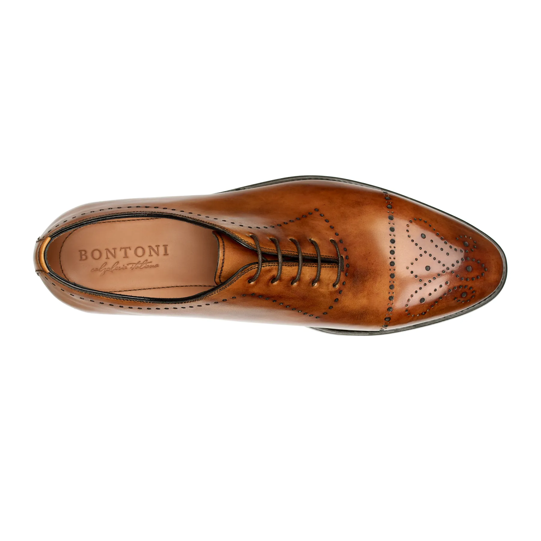 "Brera" Five-Eyelet Wholecut Balmoral with Perforated Details and Medallion