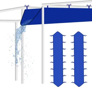 Rainmae 2 Pack Heavy Duty Rain Gutter for Pop Up Canopy, Upgraded Oxford Rain Gutter for 10ft Canopy Tents, Replacement Accessory for Summer Outdoor Events, Easy Drainage Blue