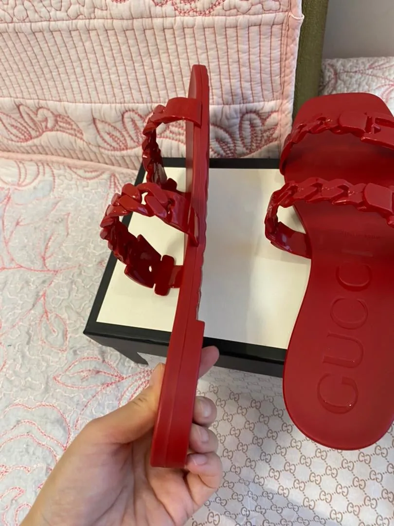 Red Rubber Slide Sandal