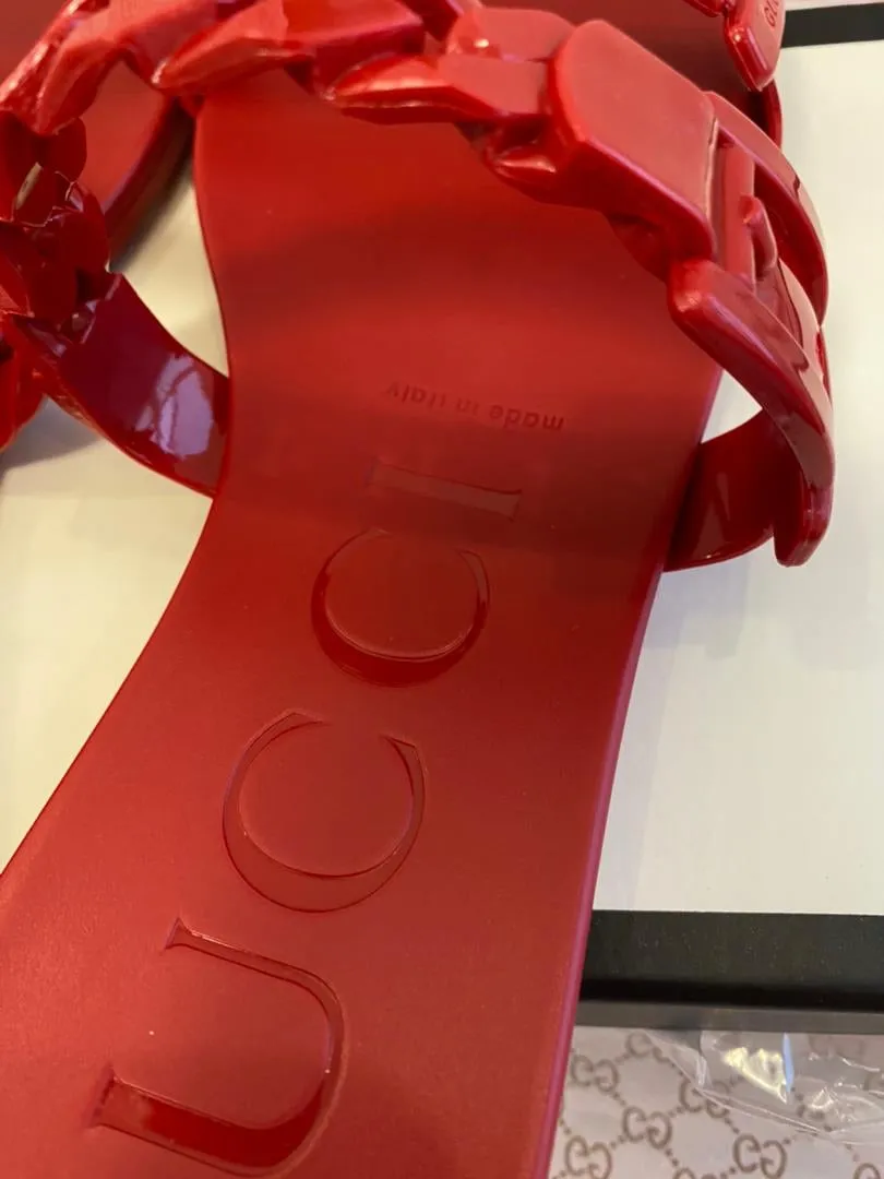 Red Rubber Slide Sandal