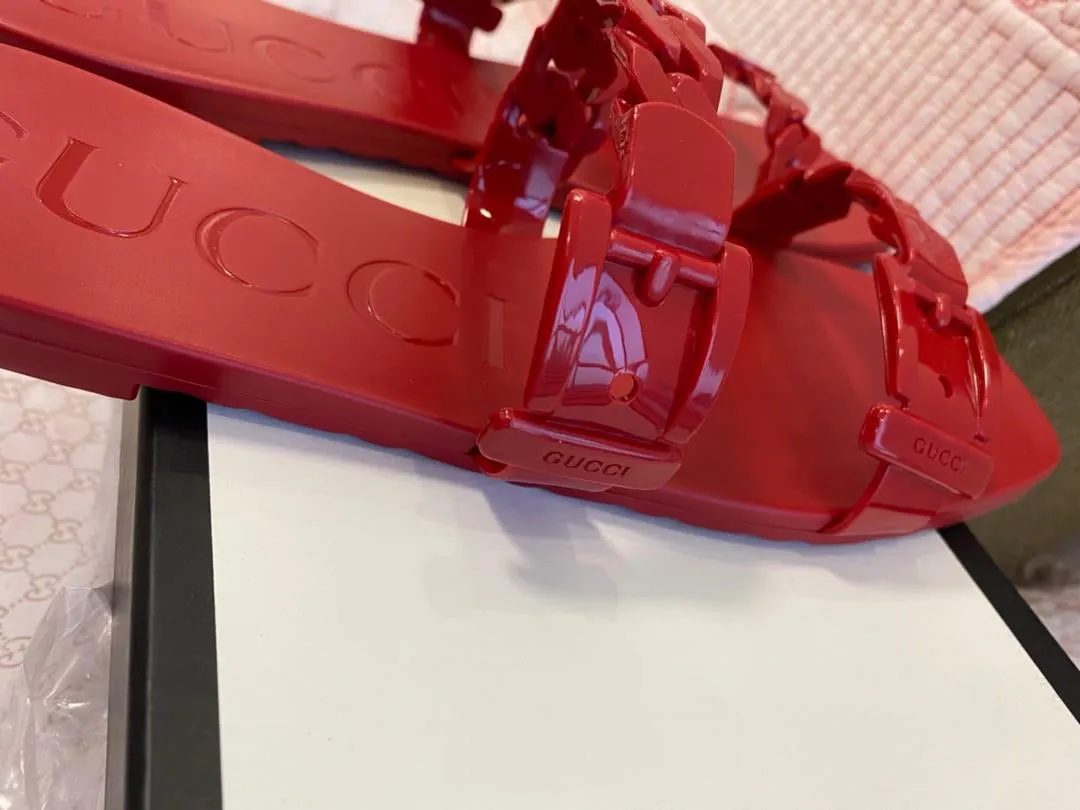 Red Rubber Slide Sandal