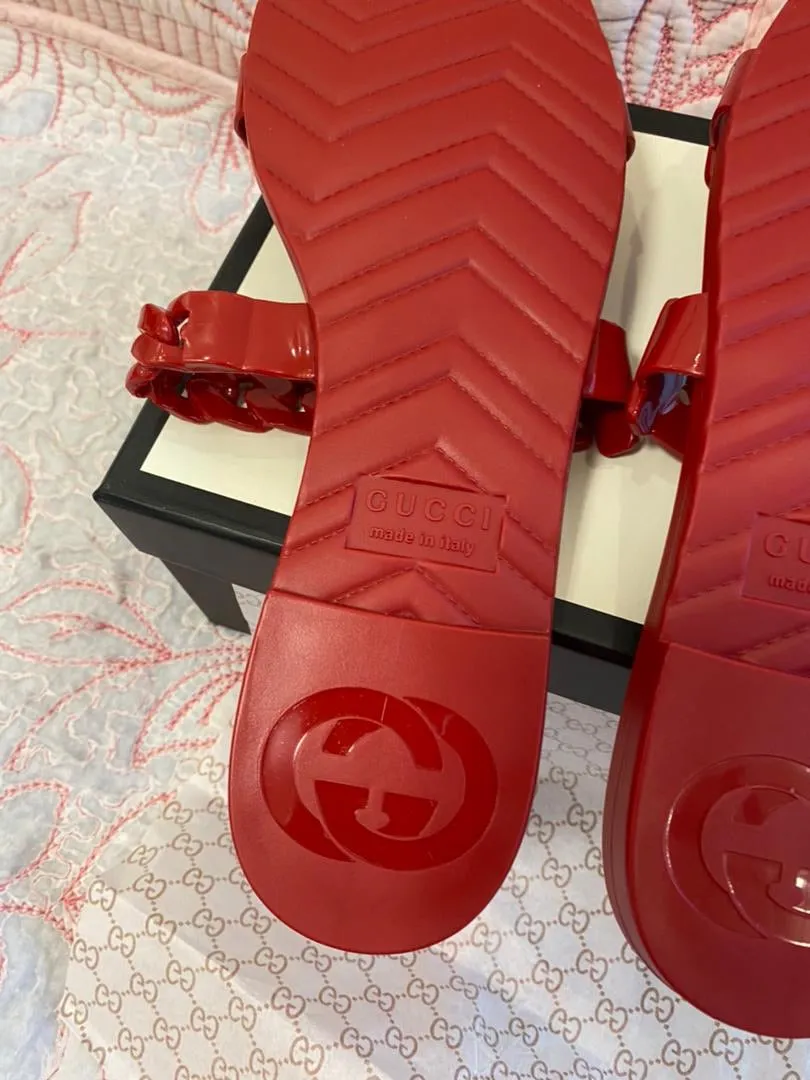 Red Rubber Slide Sandal