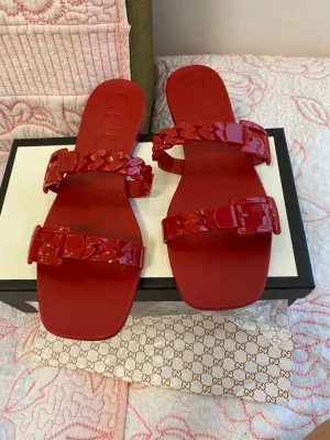Red Rubber Slide Sandal