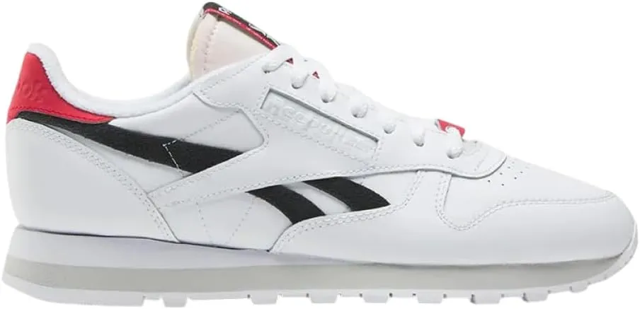 Reebok Unisex's Classic Leather Sneaker, Ftwwht Cblack Vectred, 7 US Women/5.5 US Men