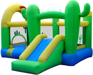 ROLTIN Inflatable Bouncy Castle Children's Inflatable Castle Inflatable Trampoline Inflatable Bounce Houses, Rock Climbing Fan with Children's Toys Courtyard Theater for Indoor