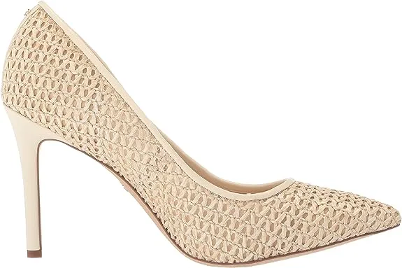 Sam Pointed Heel Quick shipping Slip On Ergonomic Hazel Raffia Ivory Fashion Stiletto Pumps Edelman Toe