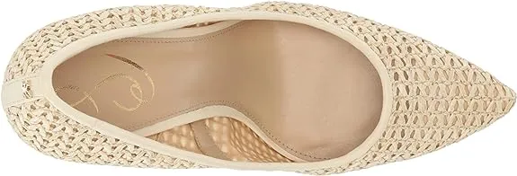 Sam Pointed Heel Quick shipping Slip On Ergonomic Hazel Raffia Ivory Fashion Stiletto Pumps Edelman Toe