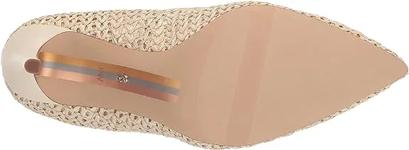 Sam Pointed Heel Quick shipping Slip On Ergonomic Hazel Raffia Ivory Fashion Stiletto Pumps Edelman Toe