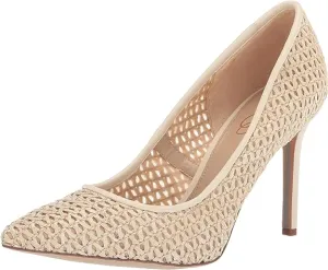 Sam Pointed Heel Quick shipping Slip On Ergonomic Hazel Raffia Ivory Fashion Stiletto Pumps Edelman Toe
