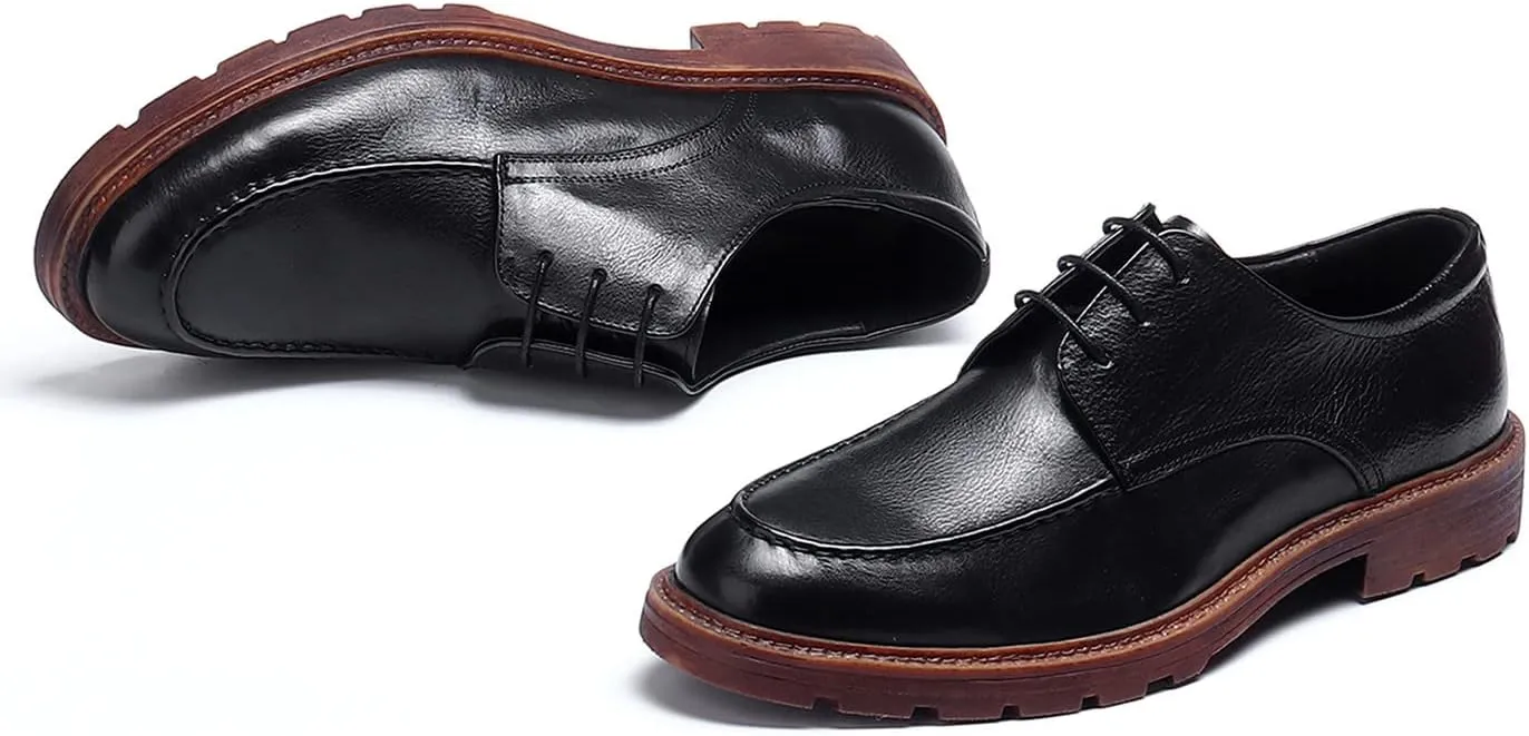 Santimon Mens Dress Shoes Casual Leather Oxford Formal Shoes for Men Black Brown