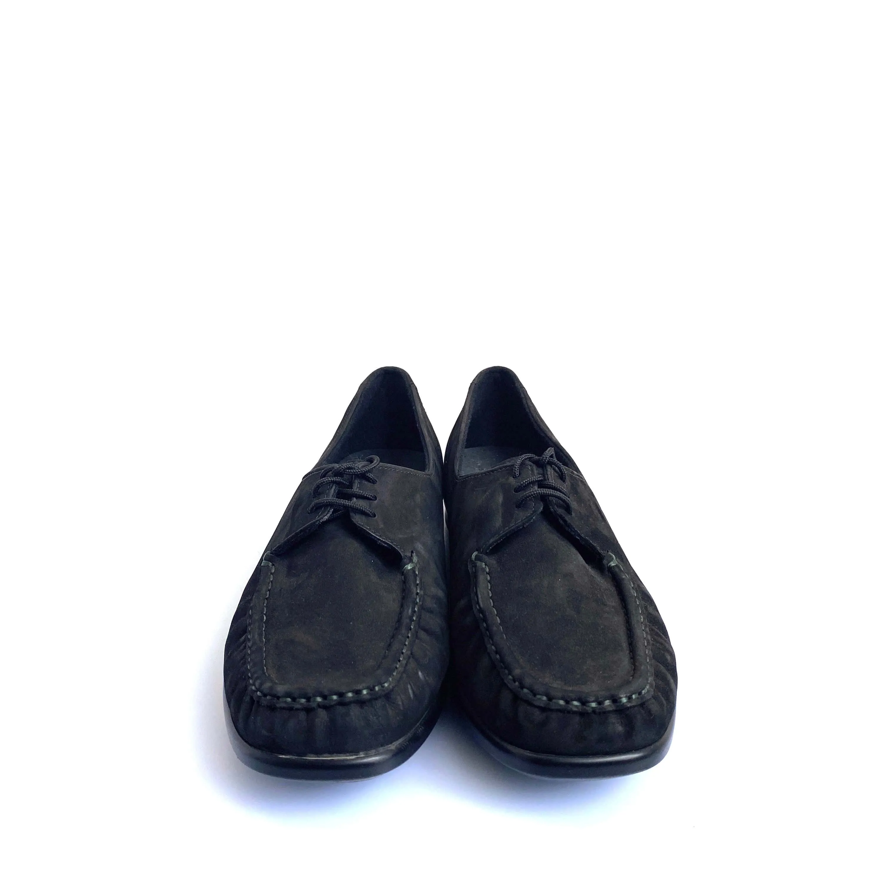 SAS Womens Petra Lace-Up Loafer Size 11 Charcoal Black Leather Shoes Tripad Comfort Walking Pre-Owned