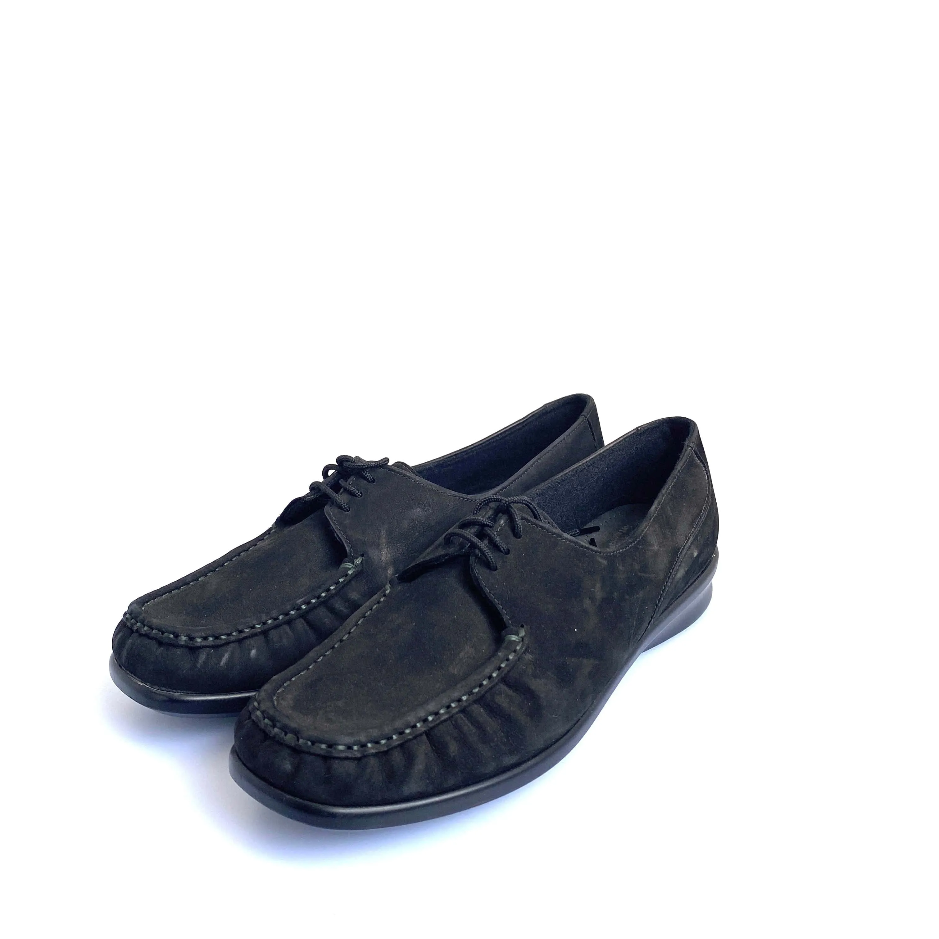 SAS Womens Petra Lace-Up Loafer Size 11 Charcoal Black Leather Shoes Tripad Comfort Walking Pre-Owned
