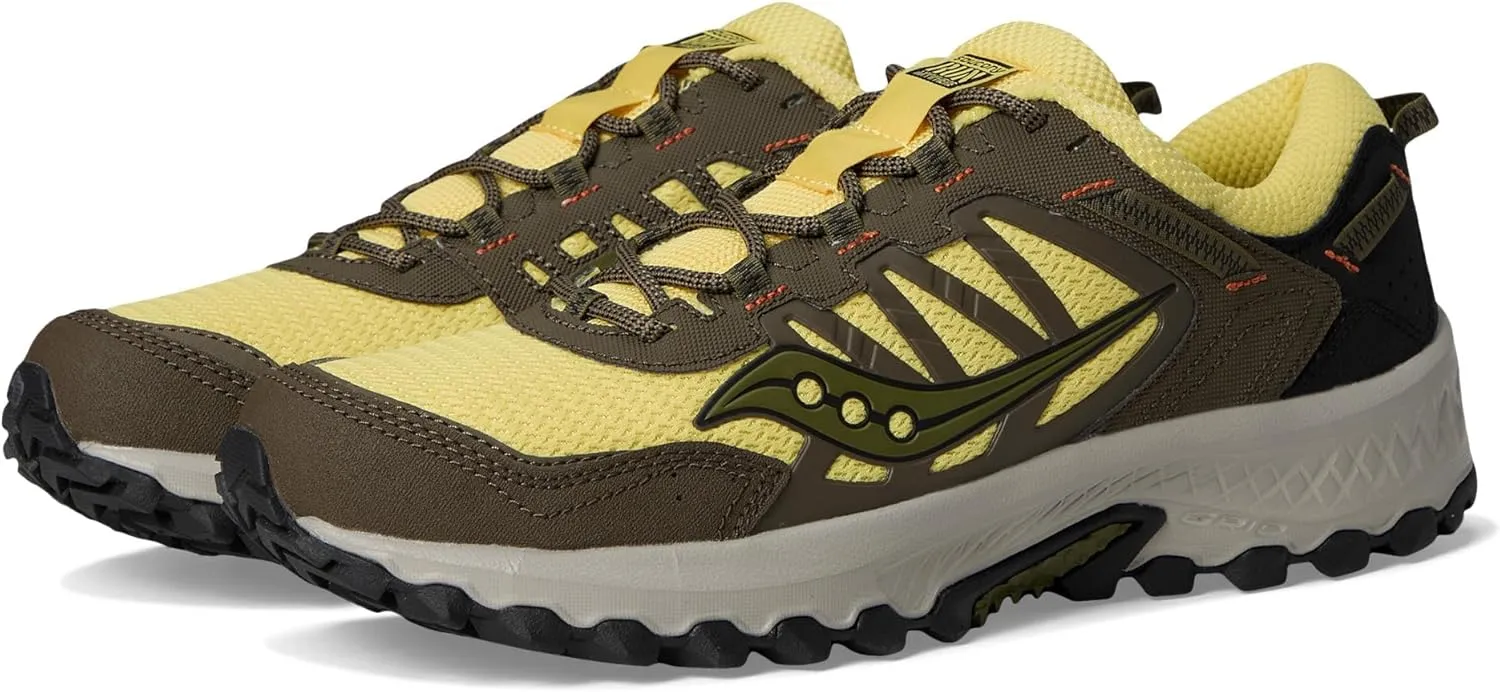 Saucony Unisex Grid Peak Sneaker, Yellow/Walnut, 12 US Men