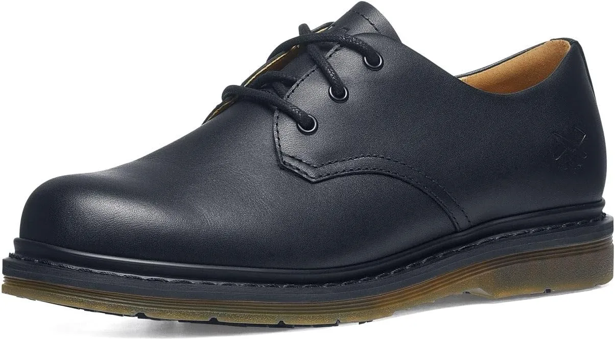 Shoes for Crews Minetta Mens Womens Unisex Non Slip Dress Work Shoes - Work & Safety Footwear, Water Resistant, Lace-up, Oxford Shoes, Wide, M11/W12.5 Black
