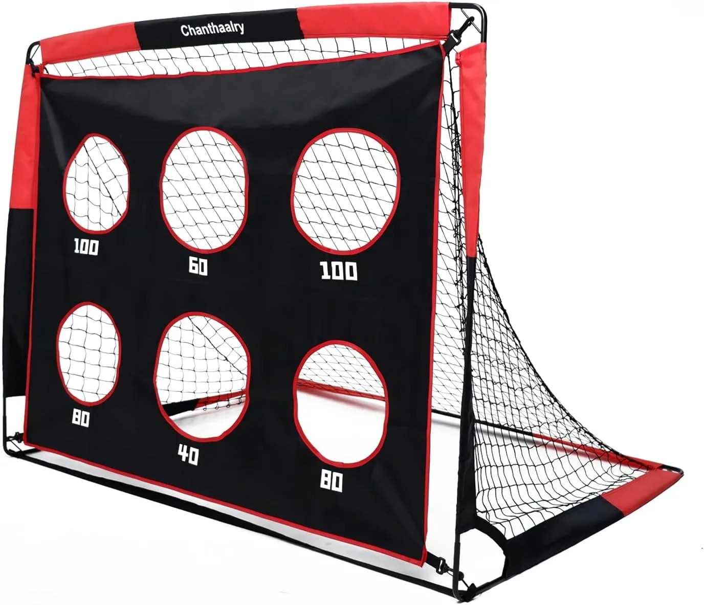 Soccer Goal for Backyard, 2 in 1 Portable Soccer Net with Scores, 5 ft x 4 ft, Quick Assembly Soccer Goal Target with Carry Bag, Ideal for Outdoor, Indoor, Pitch, Court, Park, Beach, Field