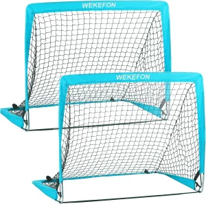Soccer Goal Kids Soccer Net for Backyard Set of 2 - Size 2.9'x2.4' Portable Pop Up Practice Mini Soccer Goals with Carry Case - Lightweight and Foldable - Ideal Soccer Net for Kids Age 1-8