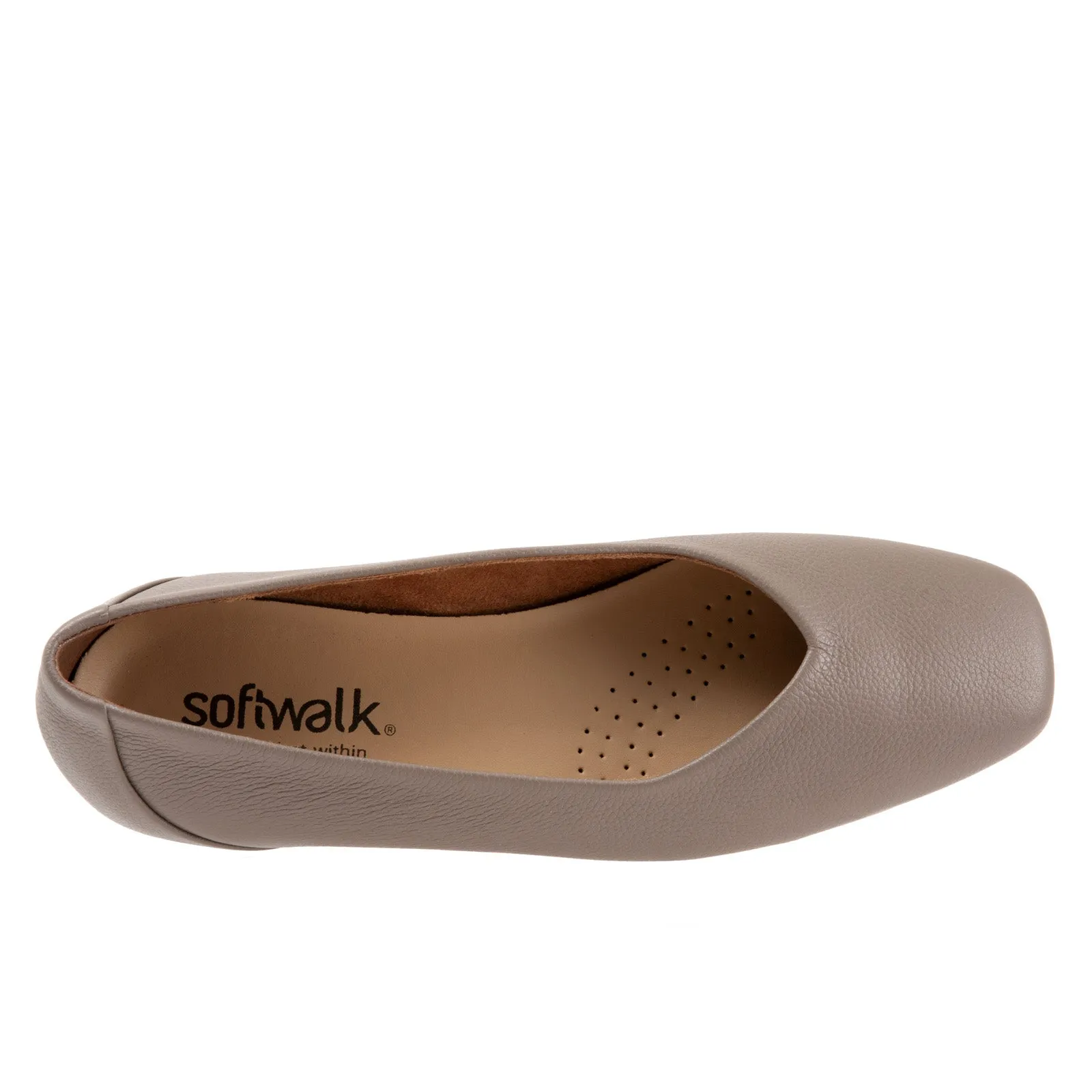 Softwalk Vellore S2162-110 Womens Brown Leather Slip On Loafer Flats Shoes