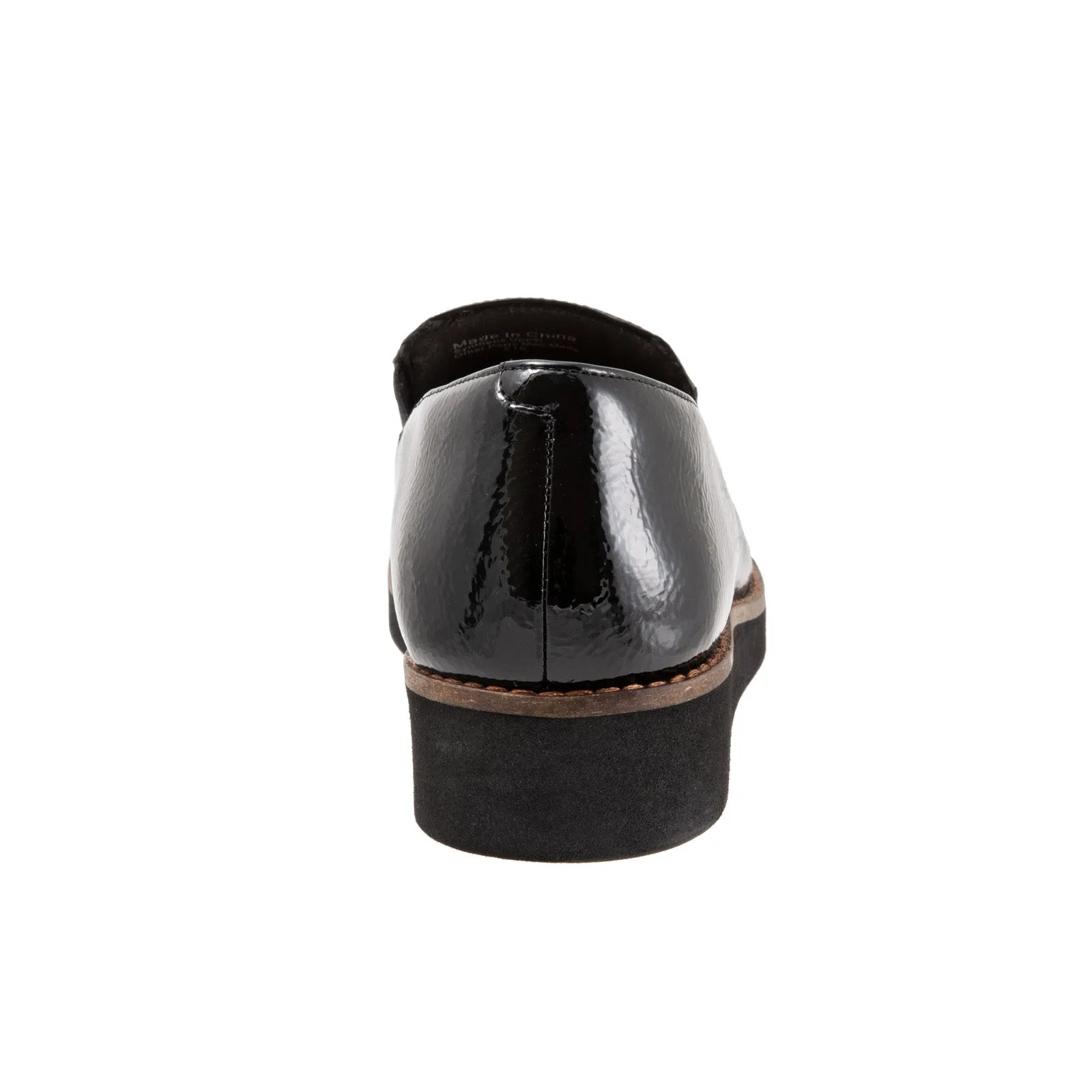 Softwalk Whistle S1810-005 Womens Black Wide Leather Loafer Flats Shoes