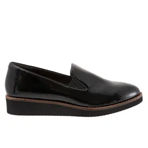 Softwalk Whistle S1810-005 Womens Black Wide Leather Loafer Flats Shoes