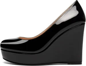 Soireelady Women's Platform Wedges Heel Pumps Slip on Platform High Heel Wedge Pump Shoes