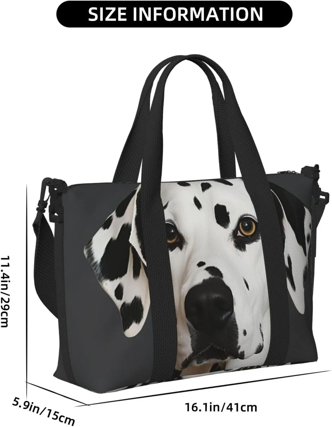 Sports Gym Bag for Women Men Travel Duffel Bag Tote Dalmatian Weekender Bag Canvas Carry on Overnight Bag for Travel Swimming Fitness Workout Sports Duffle Bag