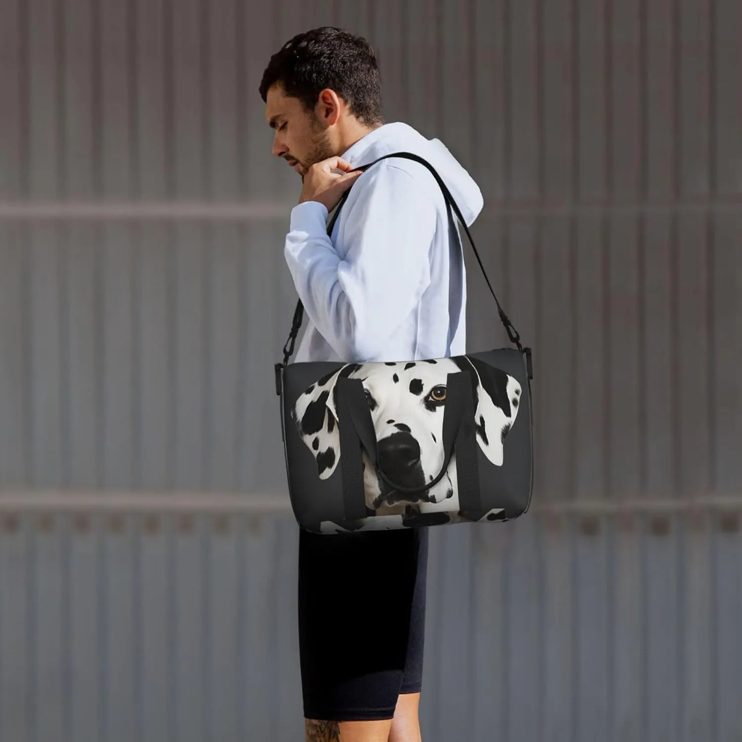 Sports Gym Bag for Women Men Travel Duffel Bag Tote Dalmatian Weekender Bag Canvas Carry on Overnight Bag for Travel Swimming Fitness Workout Sports Duffle Bag