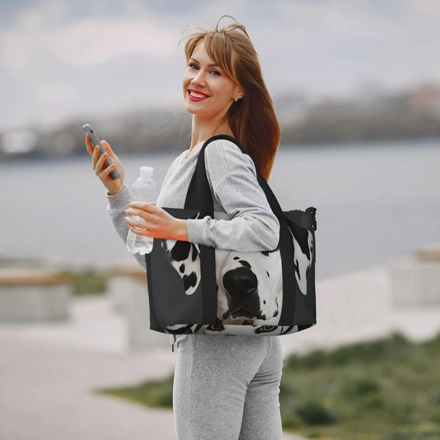 Sports Gym Bag for Women Men Travel Duffel Bag Tote Dalmatian Weekender Bag Canvas Carry on Overnight Bag for Travel Swimming Fitness Workout Sports Duffle Bag