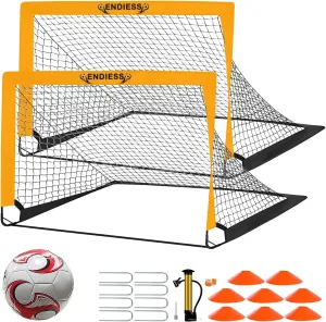 Sports Kids Practice Soccer Goals, Pop Up Folding Soccer Goal Net Set, Portable Practice Soccer Nets Mini Goals - Perfect for Backyard Games.