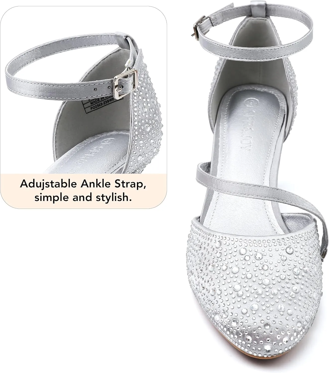 SPR&JOY Women's Pumps Comfort Closed Toe Low Heel Pump Dress Office Wedding Shoes for Women