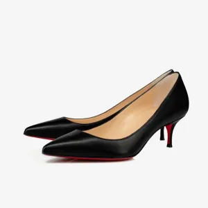 Stylish Black Calf Leather Pump 60mm