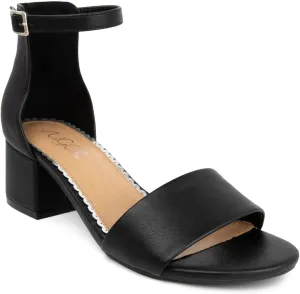 Sugar Women's Noelle Low Two Piece Block Heel Dress Shoe Ladies Ankle Strap Pump Sandal Black Smooth 6